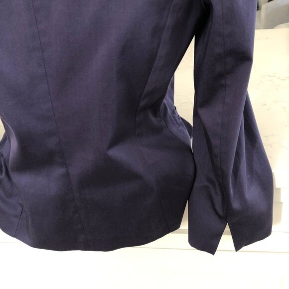 MaxMara Designer Classic 2 Button Cotton Blend 3/4 Slv Jacket Purple Sz 8 NWOT - Picture 8 of 13